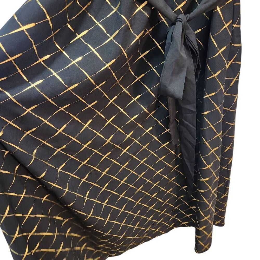Bloomchic made for curves black dress with metallic gold design belted XL 14-16‎ - Picture 3 of 11